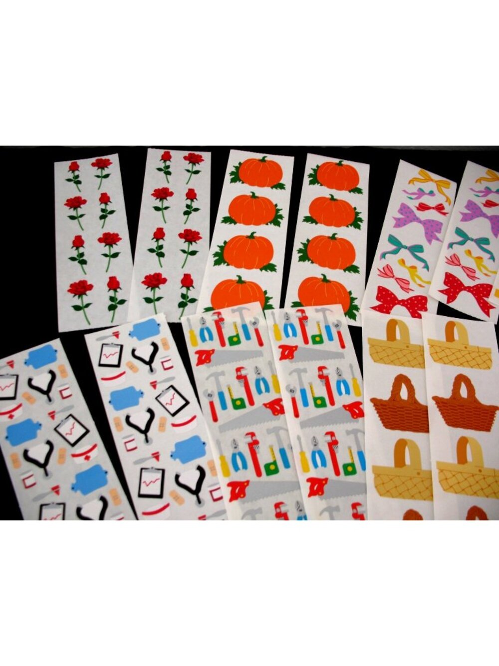 Mrs. Grossman Stickers, 20 Strips Roses, Doctor, Pumpkins, School, Crayons